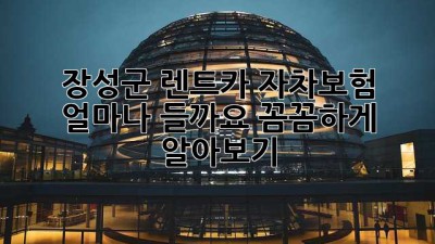 장성군 렌트카 자차보험, 얼마나 들까요? 꼼꼼하게 알아보기